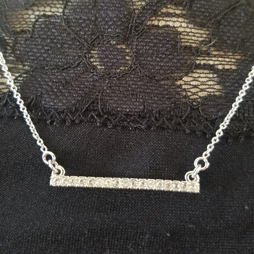 Touchstone Pave Bar Necklace